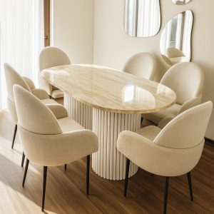•MESA DE COMEDOR SANTORINI + SILLAS SIENNA