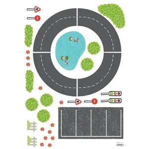 Pegatinas pared infantil Carretera