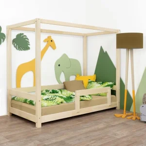 Cama Montessori con dosel y protector Bunky