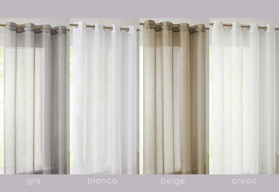 Cortina Confeccionada 140x265 CAMALTEX Visillo Rústico Liso - Imagen 2